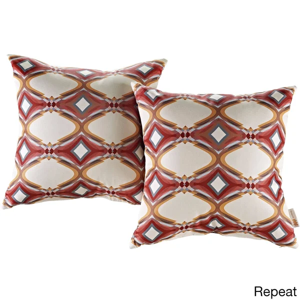 Modway Modify Multicolored Polyester Water-Resistant Throw Pillows (Set of 2), Green