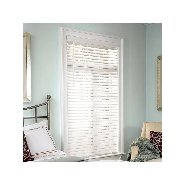 Lumino 2x22 Faux Wood Cordless Blind - White, 50.25X60