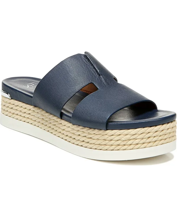 Franco Sarto Women's Kenny Platform Slide - Lapis Blue Bazini Leather