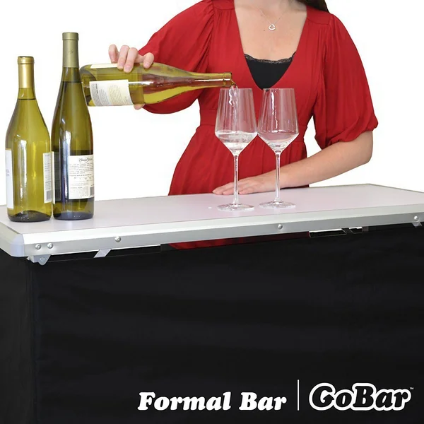 Gopong Portable High Top Party Bar Includes 3 Front Skirts and Carrying Case