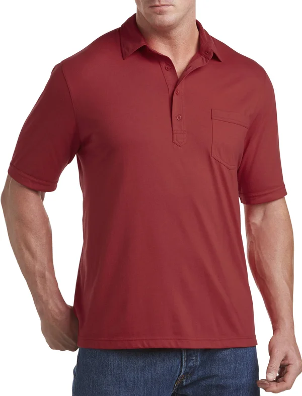 Big & Tall Harbor Bay Golf Polo Shirt - Garnet Red - Size 3X - Men's