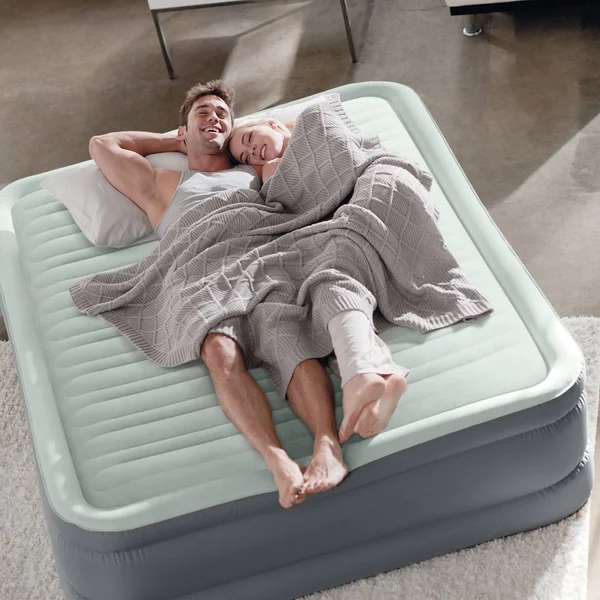 Intex Premaire I Fiber-Tech Elevated Airbed Mattress with Built-in Pump - Queen