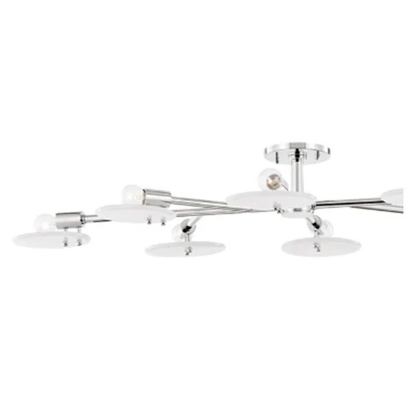 Mitzi H428808-PN Giselle 8 Light Semi Flush - Polished Nickel