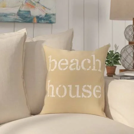 Highland Dunes Cedarville Beach House Throw Pillow - Beige