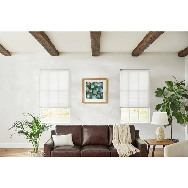 Home Decorators Collection White Cordless Light Filtering Cellular Shade - 42.75 in. W x 48 in. L (Motorization Compatible), Whi