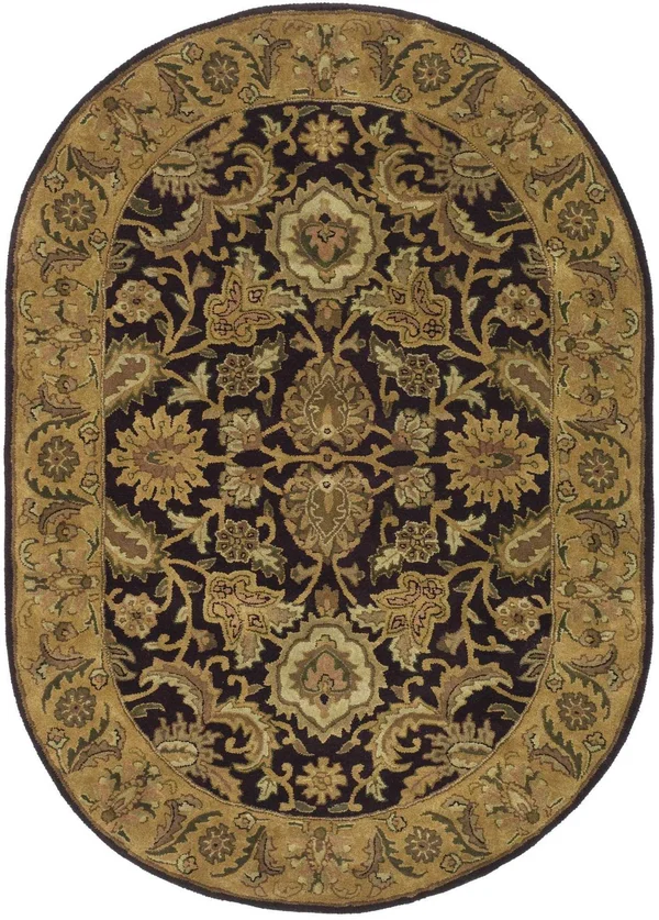 Safavieh Classic CL244B 7&6x22 x 9&6x22 Oval Dark Plum, Gold Area Rug
