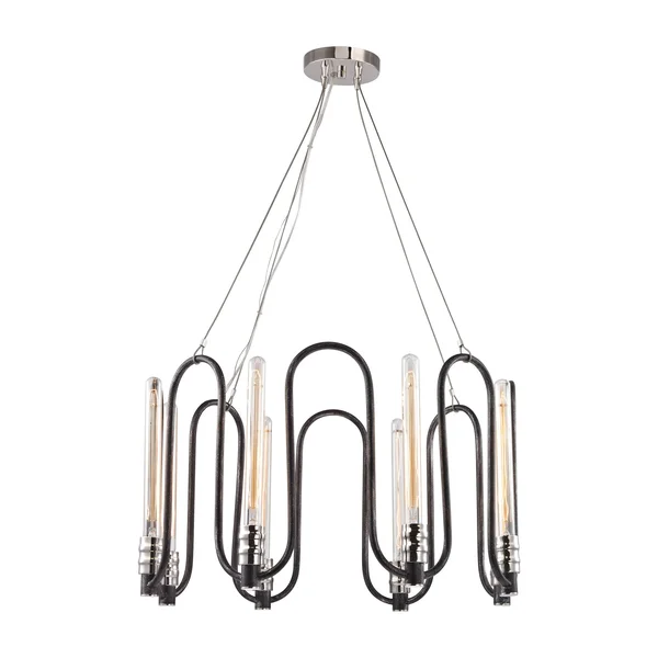 Elk Lighting - 31903/8 - Continuum Silvered Graphite & Polished Nickel 8 Light Chandelier