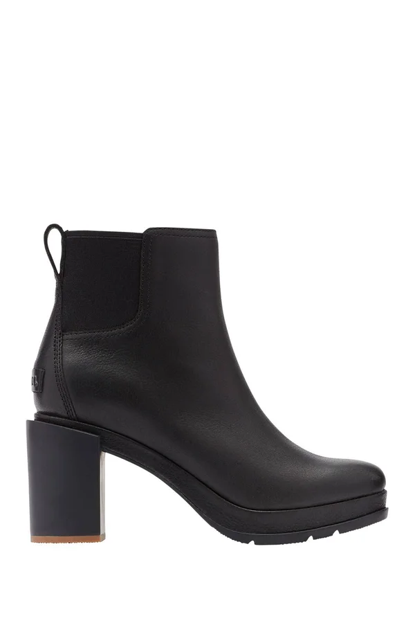 Sorel Blake Womens Leather Ankle Chelsea Boots - Black