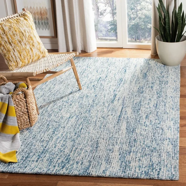 Safavieh 2&-3x22 x 8& Abstract ABT473M Ivory, Navy Rug