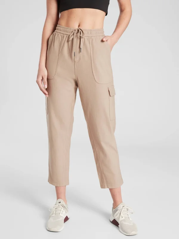 Athleta Women's Farallon Cargo Crop Silt Taupe Regular Size 16