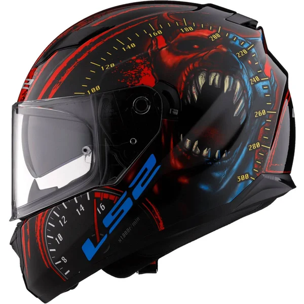LS2 FF328 Stream Speed Demon Full Face Helmet, Size: XL, Black