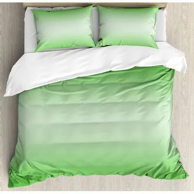 Ambesonne Ombre Duvet Cover Set - Size: King, Green