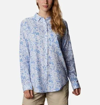 Columbia Women's PFG Sun Drifter II Long Sleeve Fishing Shirt - M - Blueprints