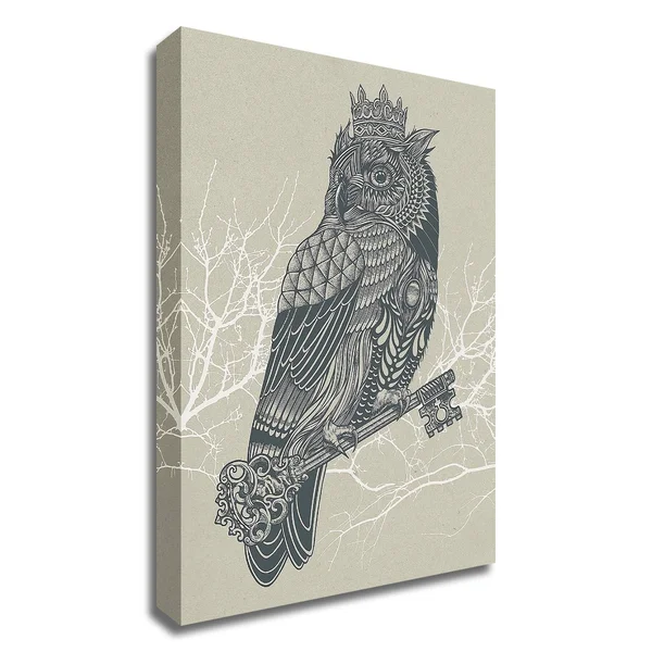 21x22 x 15x22 Owl King by Rachel Caldwell Print on Canvas