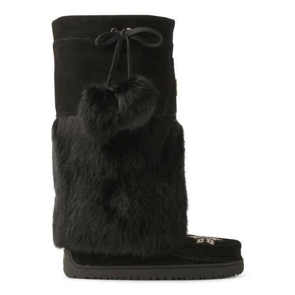 Manitobah Mukluks Women's Kanada Tall Suede Boot Black 6