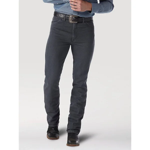 Wrangler Men's Cowboy Cut Slim Fit Charcoal Gray, 27x32