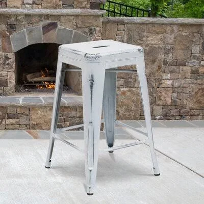 Biggerstaff Bar & Counter Stool Zipcode Design Seat Height: Counter Stool (24x22 Seat Height), Color: Orange/Black, Pack Siz