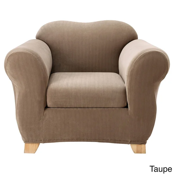 Sure Fit Stretch Pinstripe Chair Slipcover, Chocolate