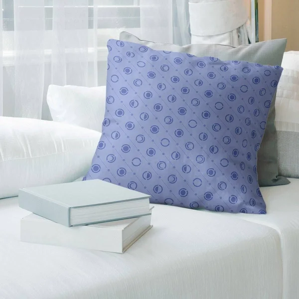 The Curated Nomad Saginaw Pastel Moon Phases Pattern Throw Pillow - 26 x 26 - Blue - Polyester