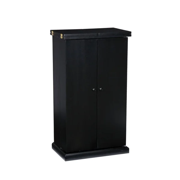 44x22 Black Contemporary Rectangular Fold Away Bar Cabinet