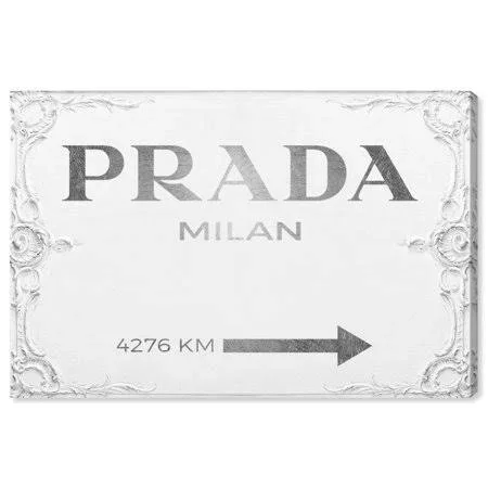 Oliver Gal &Milan Sign& Fashion and Glam Wall Art Canvas Print - Gray, White (15 x 10)