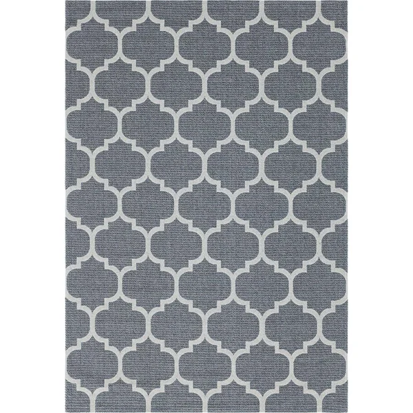Unique Loom Decatur Trellis Dark Gray/Ivory 6 ft. 4 in. x 9 ft. Area Rug