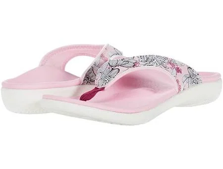 Spenco Orthotic Thong Sandals - Yumi Tropical - Size 8 Medium, Mineral Blue