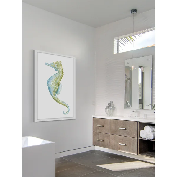 Marmont Hill Watercolor Seahorse II Framed Painting Print - White