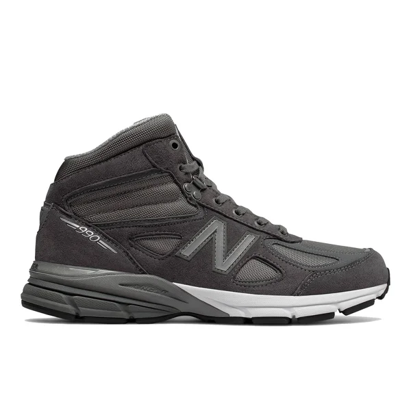New Balance Men's M990v4 Mid Sneaker Boot, Size: 9.5 D(M) US, Grey/White