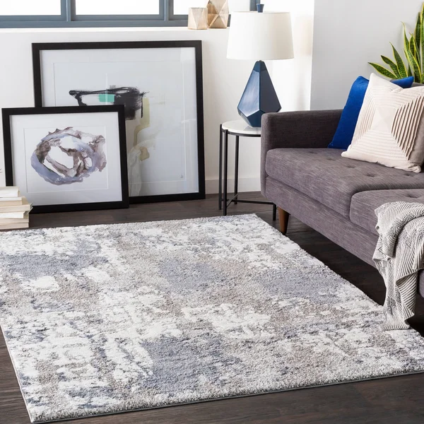Porch & den Meier Abstract Plush Area Rug - 6&7x22 x 9&6x22 - Denim