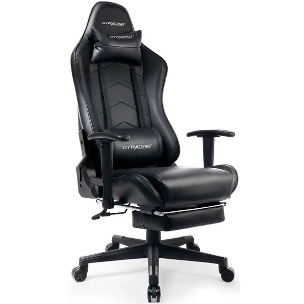 GTRACING Heavy Duty Gaming Chair with Footrest GT901, Black