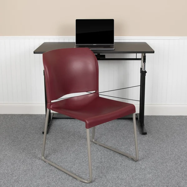 Lancaster Home 5 Pack 880 lb. Capacity Full Back Contoured Sled Base Stack Chair, Size: Orange