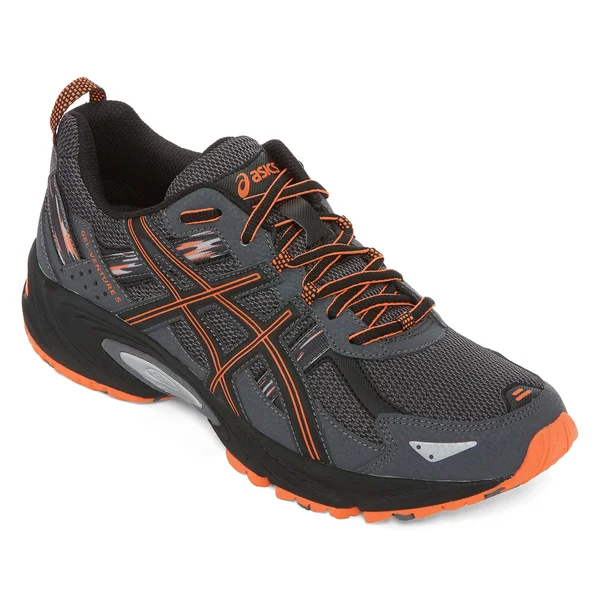 Asics Men's Gel Venture 5 Running Shoe - Carbon/Black/Hot Orange, 9 M US