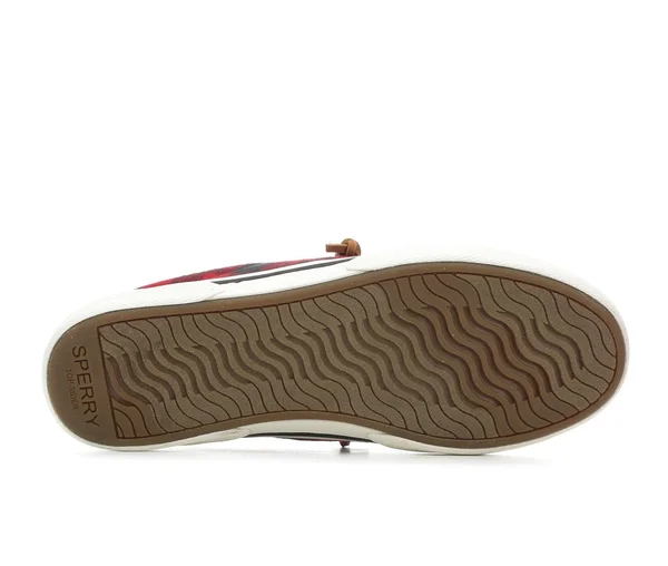 Women's Sperry Pier Wave Check Slip-On Shoes in Red/Black Size 11 Medium
