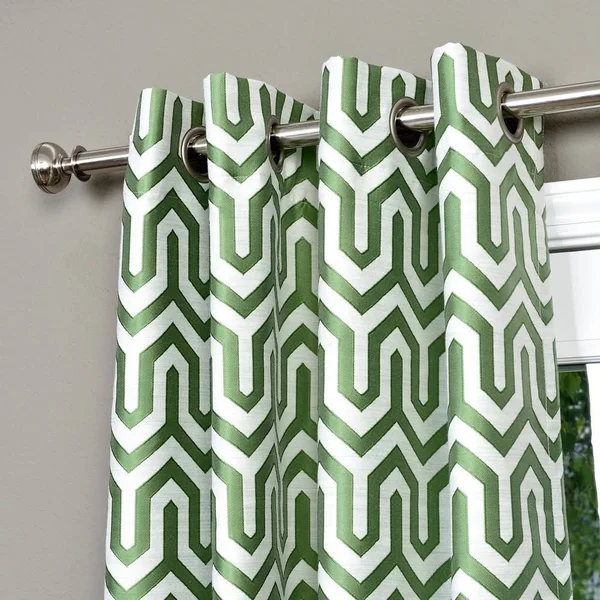 Lambrequin Kenya Heavy Jacquard Lined Curtain PANEL - Blue