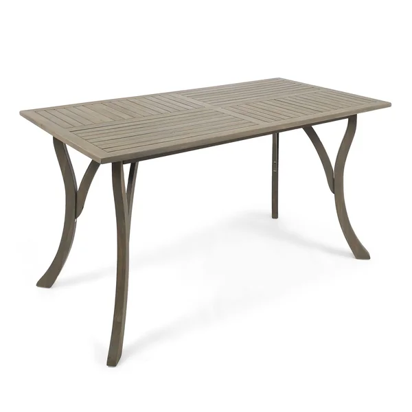 59x22 Gray Contemporary Rectangular Outdoor Dining Table