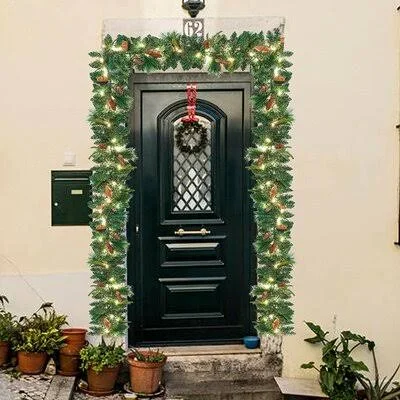 9' Pre-Lit Pine Artificial Christmas Garland with 50 Warm Lights The Holiday Aisle