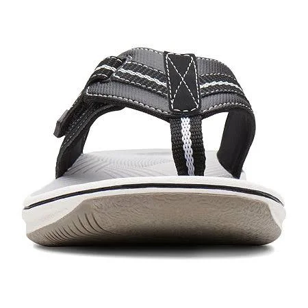 Clarks Womens Brinkley Jazz Flip-Flops, 7 Medium, Black