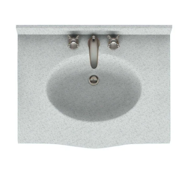 Swan Europa Solid Surface 37-in x 22-in Vanity Top in Tahiti Gray