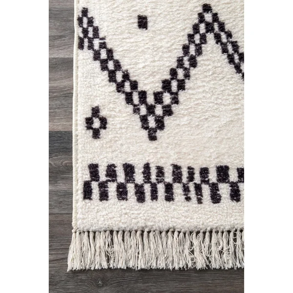 nuLOOM Tracy Moroccan Tassel Off White 9 ft. x 12 ft. Area Rug