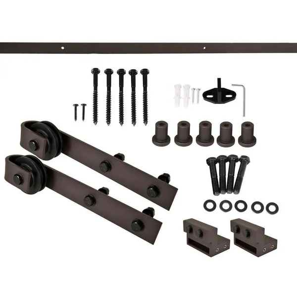 CALHOME Paneled Wood Z Bar Barn Door with Installation Hardware Kit - 36 x 84