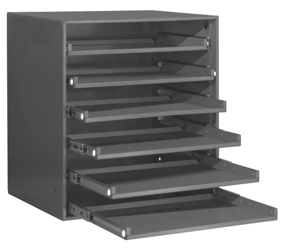 Durham 321B-95 Slide Rack - Heavy Duty, Bearing, 6 Slot, Gray