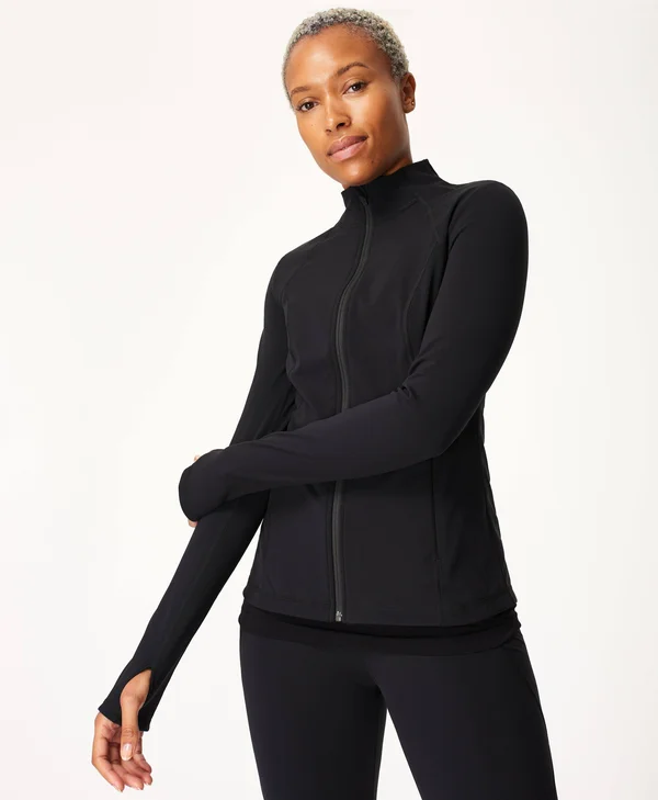 Sweaty Betty Power Workout Zip Through Jacket - Black, Women's Xxs