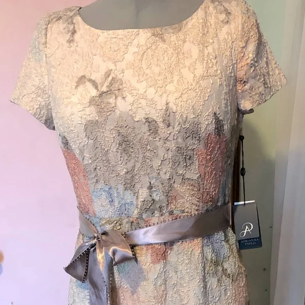 Adrianna Papell Floral-Print Column Gown - Pink 12