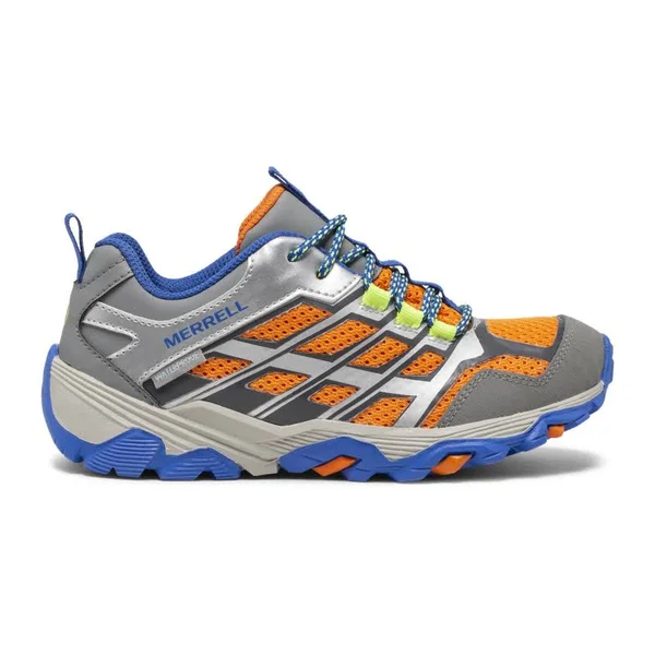Merrell Kid's Moab FST Low Waterproof Shoes, Size: 2.5, Grey/Silver/Orange