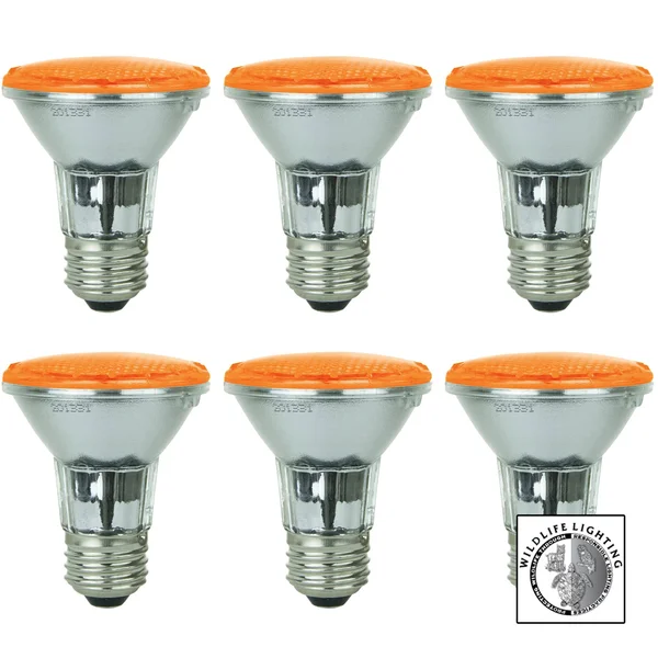 Sunlite - Amber LED PAR20 Reflector Light Bulb, 3 Watts, 120 Volts, Medium Base, 30, 000 Hour Lamp Li