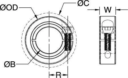 Ruland Manufacturing CL-40-A Shaft Collar, clamp, 1Pc, 2-1/2 In, alum