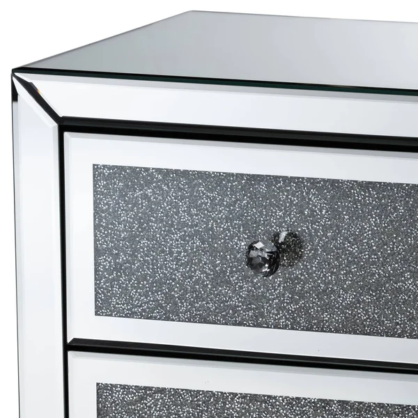 Baxton Studio Talan Contemporary Glam and Luxe Mirrored 3-Drawer Nightstand