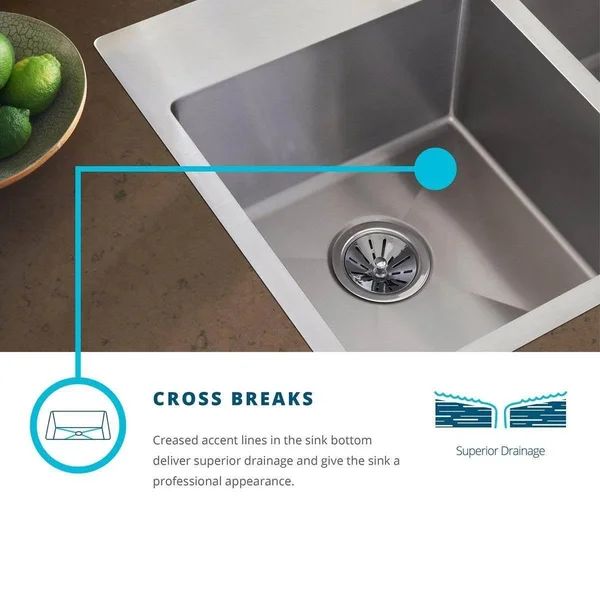 Elkay ECTRU24179RT Crosstown Single Bowl Undermount Stainless Steel Sink