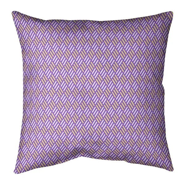 Two Color Stripe Diamonds Indoor/Outdoor Pillow - 20 x 20 - Purple & Yellow - UV Resistant